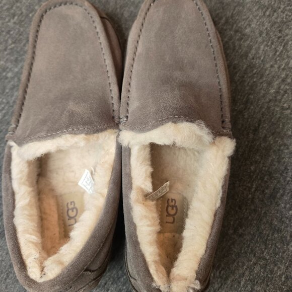 UGG ASCOT WIDE GRAY T SUEDE SHEEPSKIN MOCCASIN SLIPPERS MENS US 7 main image 8